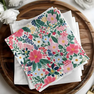 Colorful Floral Pattern Decorative Napkins Set