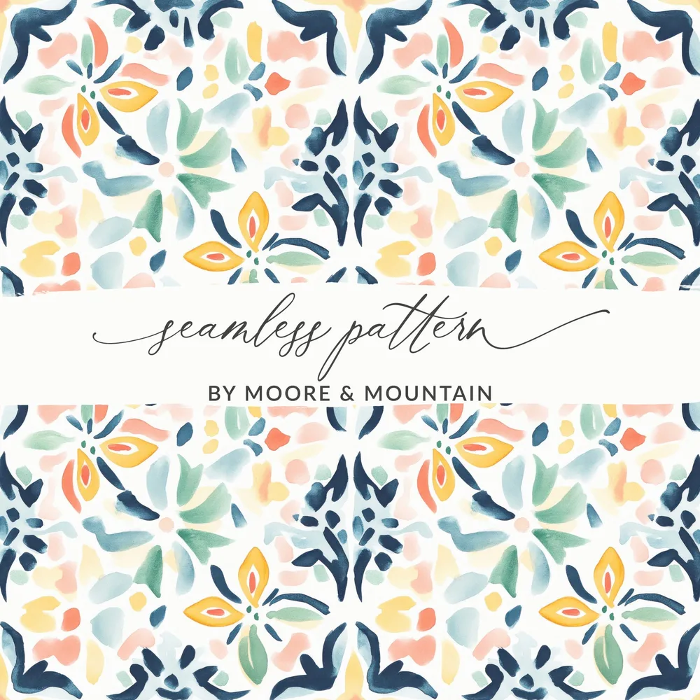 Abstract Watercolor Floral Seamless Pattern BY MOORE & MOUNTAIN product type
