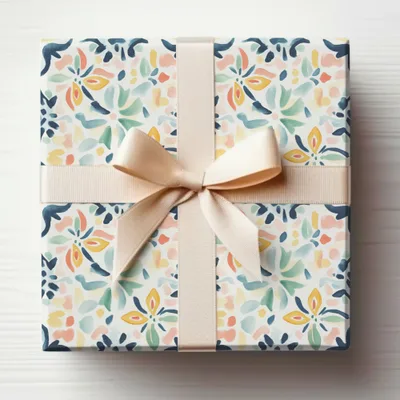 Modern Abstract Watercolor Floral Pattern Gift Wrap product type