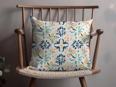 Multi Color Abstract Floral Watercolor Decorative Pillow product type