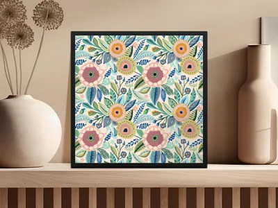 Mod Floral Delightful Blooms | Colorful Flower Digital Art - Moore and Mountain