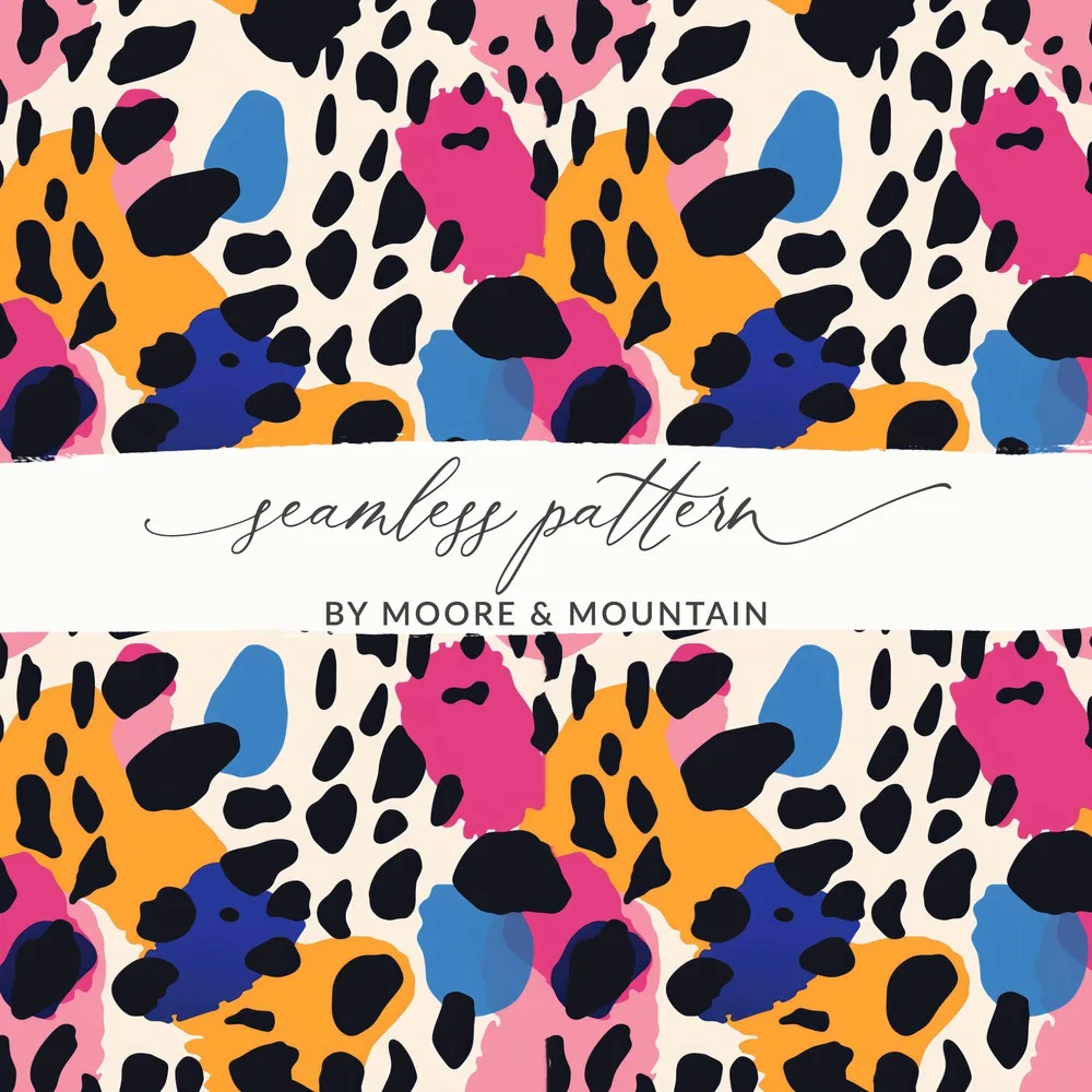 Colorful Abstract Leopard Print Seamless Pattern Design