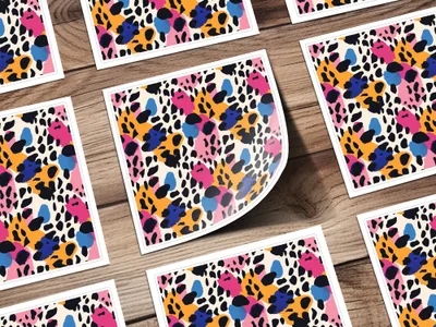 Colorful Leopard Print Design Sticker Sheet Set