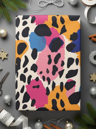 Colorful Leopard Print Pattern Gift Wrap Paper