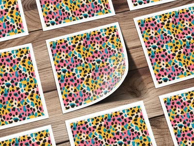 Vibrant Multicolor Leopard Print Decorative Sticker Pack