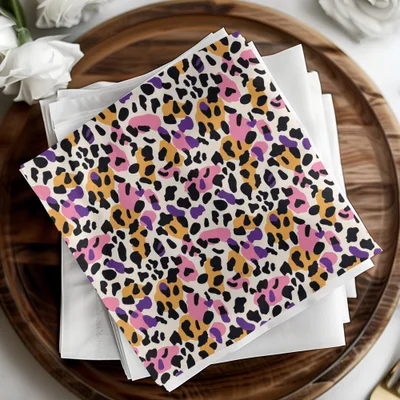 Bold Leopard Print Design Napkin Set for Stylish Events