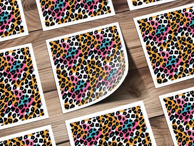 Colorful Leopard Print Pattern Sticker Sheets