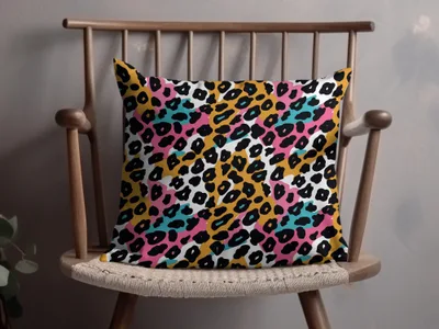 Colorful Leopard Print Decorative Pillow for Modern Home