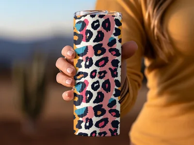 Colorful Leopard Print Tumbler for Stylish Hydration