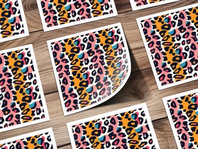 Colorful Leopard Print Stickers for Creative Projects