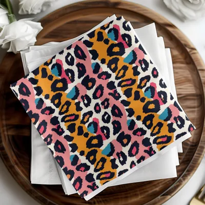 Vibrant Leopard Print Napkins for Parties and Events