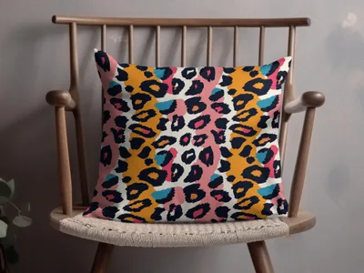 Colorful Abstract Leopard Print Decorative Pillow Product