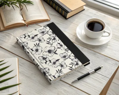 Modern Black White Floral Pattern Blooming Beauty Seamless Digital - Moore and Mountain