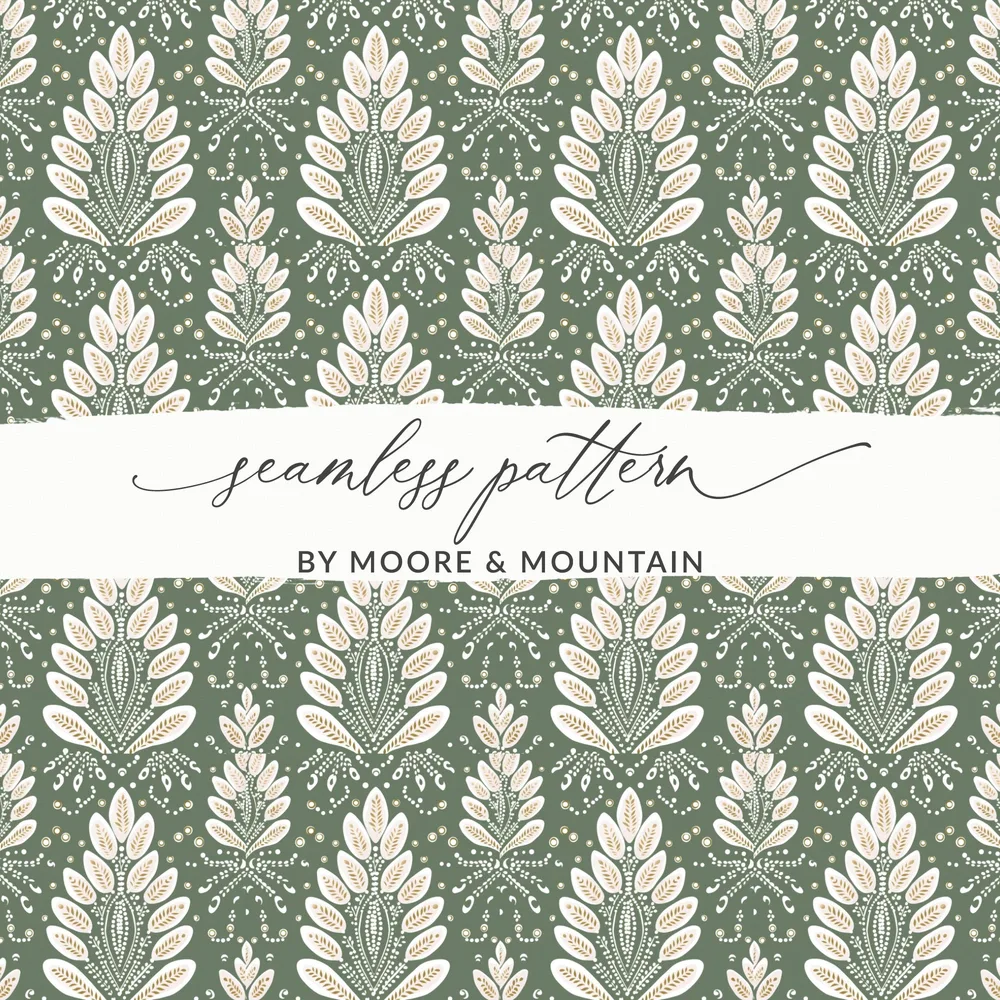 Elegant Moore and Mountain Seamless Pattern Design