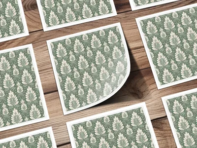 Botanical Leaf Design Sticker Sheet Green