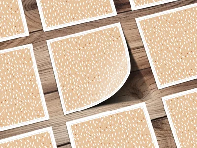 Beige Patterned Adhesive Decals for Wall or Furniture Decor