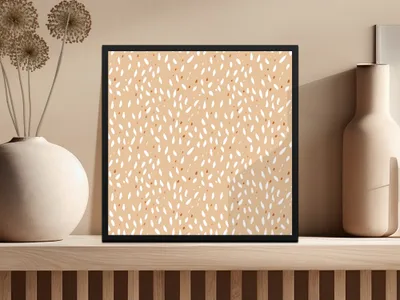 Abstract Beige and White Patterned Art Print