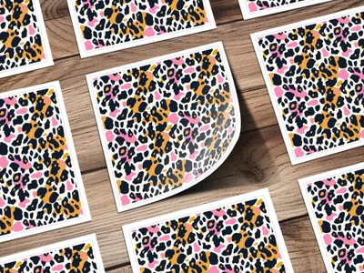 Vibrant Multi-Colored Leopard Print Sticker Product