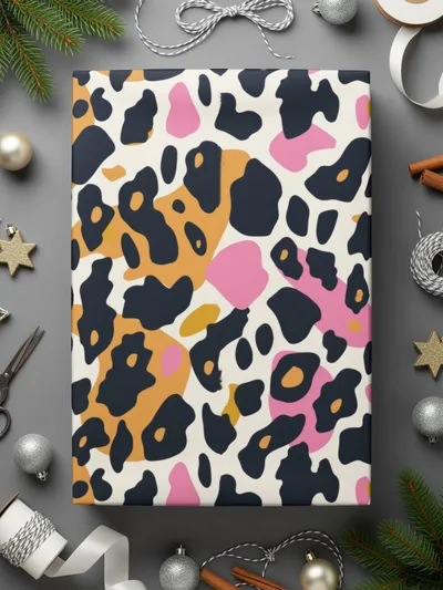 Colorful Abstract Leopard Print Wrapping Paper Product