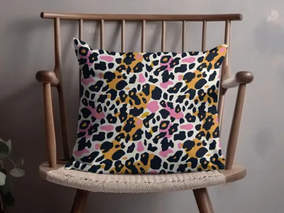 Vibrant Multi-Color Leopard Print Decorative Pillow Product