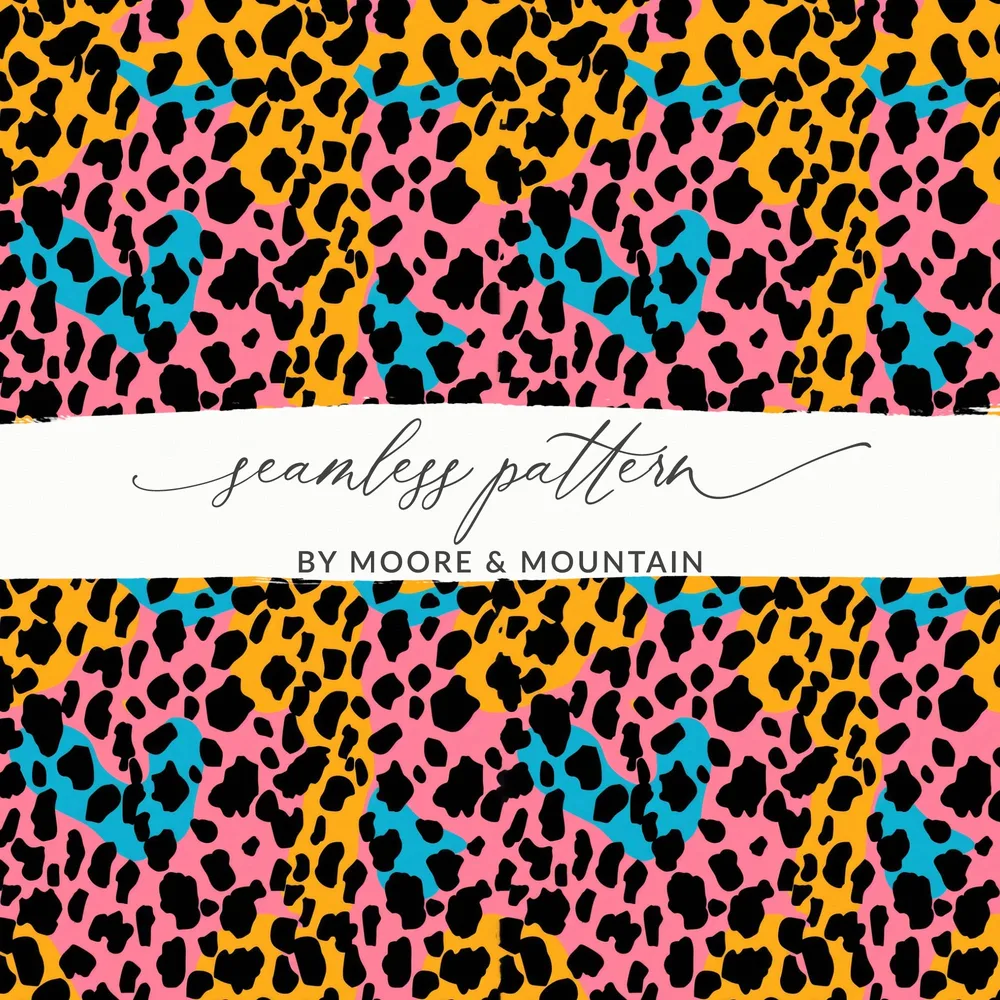 Vibrant Leopard Print Seamless Pattern by Moore and Mountain