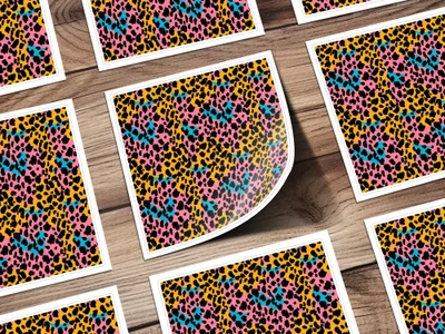Colorful Leopard Print Pattern Decor Sticker Sheets