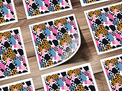 Colorful Abstract Animal Print Sticker Sheets Set