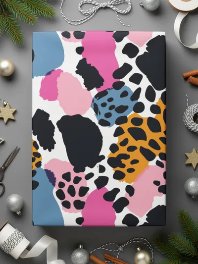 Vibrant Leopard Print Wrapping Paper for All Occasions