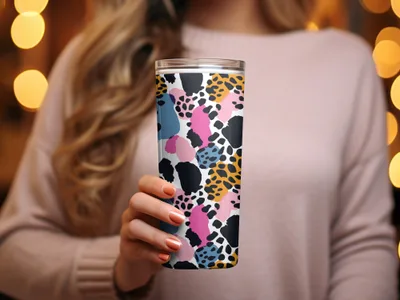 Colorful Abstract Animal Print Tumbler Drinkware Product