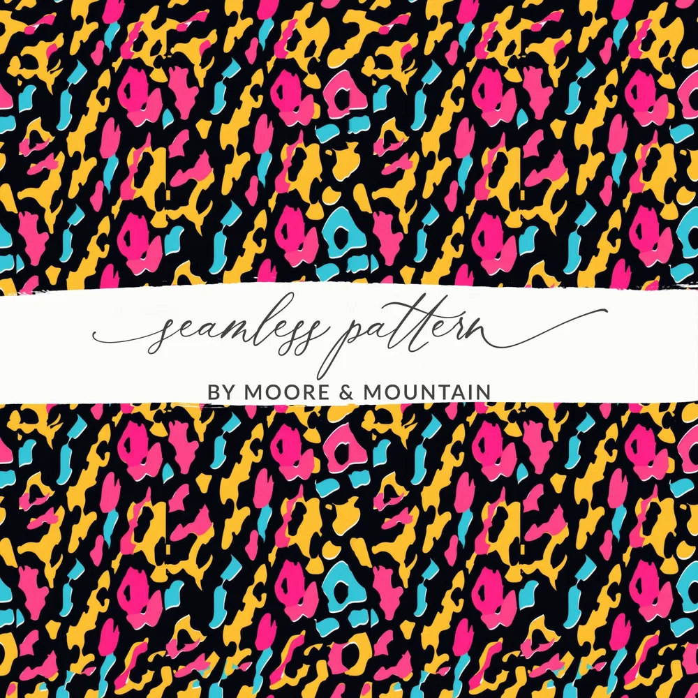 Vibrant Abstract Leopard Print Seamless Pattern Design