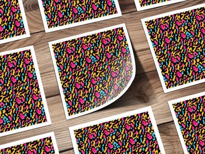 Vibrant Multicolor Leopard Print Sticker Sheet
