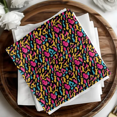 Vibrant Animal Print Napkin Set for Trendy Dining Décor