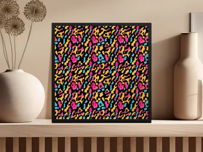 Colorful Abstract Leopard Print Art Wall Decor