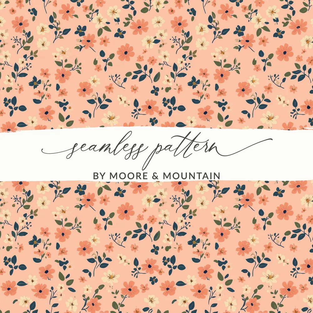 Modern Ditsy Flower Pattern Floral Background Digital - Moore and Mountain