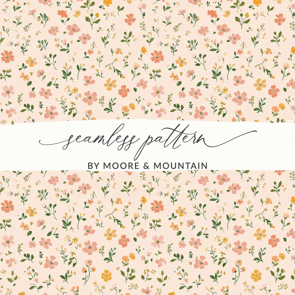 Modern Ditsy Flower Pattern Seamless Flower Repeat Digital - Moore and Mountain