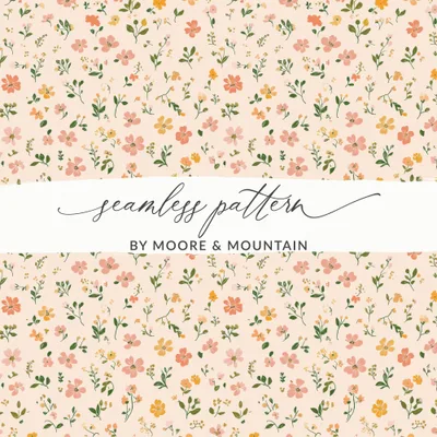Modern Ditsy Flower Pattern Seamless Flower Repeat Digital