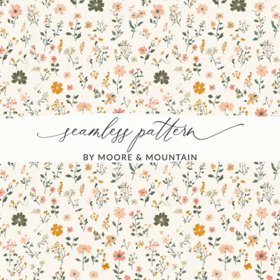 Modern Ditsy Flower Pattern Vector File for Your Projects