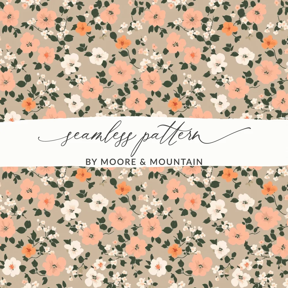 Modern Ditsy Flower Pattern with Floral Design Digital - Moore and Mountain
