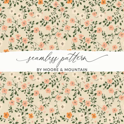 Modern Ditsy Flower Pattern With Leaves For Backgrounds Digital