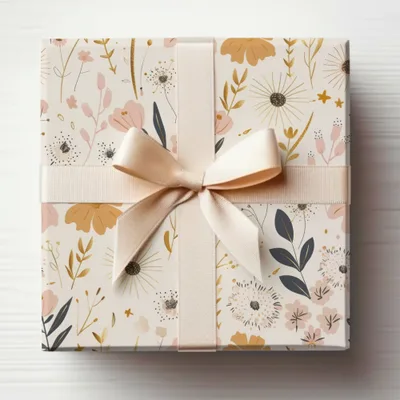 Elegant Floral Gift Box with Ribbon for Special Occasions