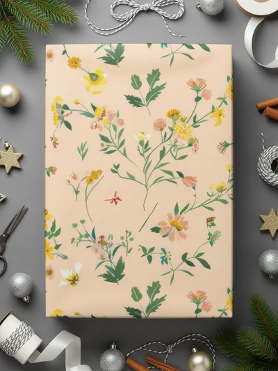 Floral Patterned Wrapping Paper for Festive Occasions