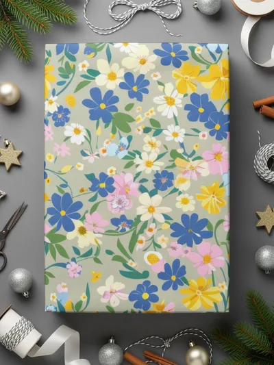 Floral Pattern Wrapping Paper for Gift Presentation