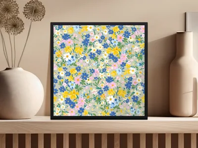 Colorful Floral Pattern Wall Art Decor