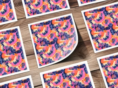 Modern Geometric Vivid Burst Seamless Pattern Dynamic Hues Abstract Shapes Digital - Moore and Mountain