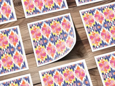 Vibrant Ikat Patterned Decorative Sticker Sheets product
