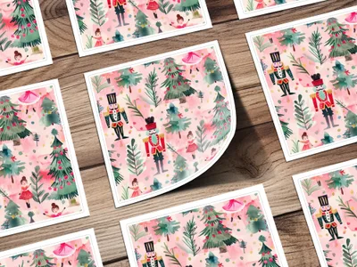 Modern Nutcracker Seamless Pattern Whimsical Holiday Forest Scene Seamless Nutcrackers - Moore and Mountain