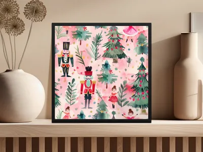 Modern Nutcracker Seamless Pattern Whimsical Holiday Forest Scene Seamless Nutcrackers - Moore and Mountain