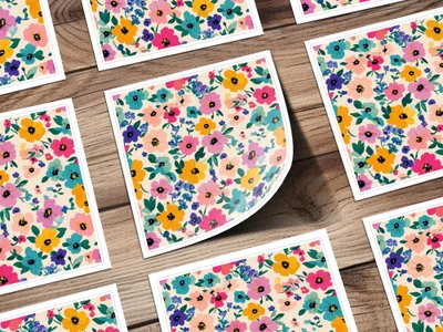 Colorful Floral Pattern Flower Design Art Print