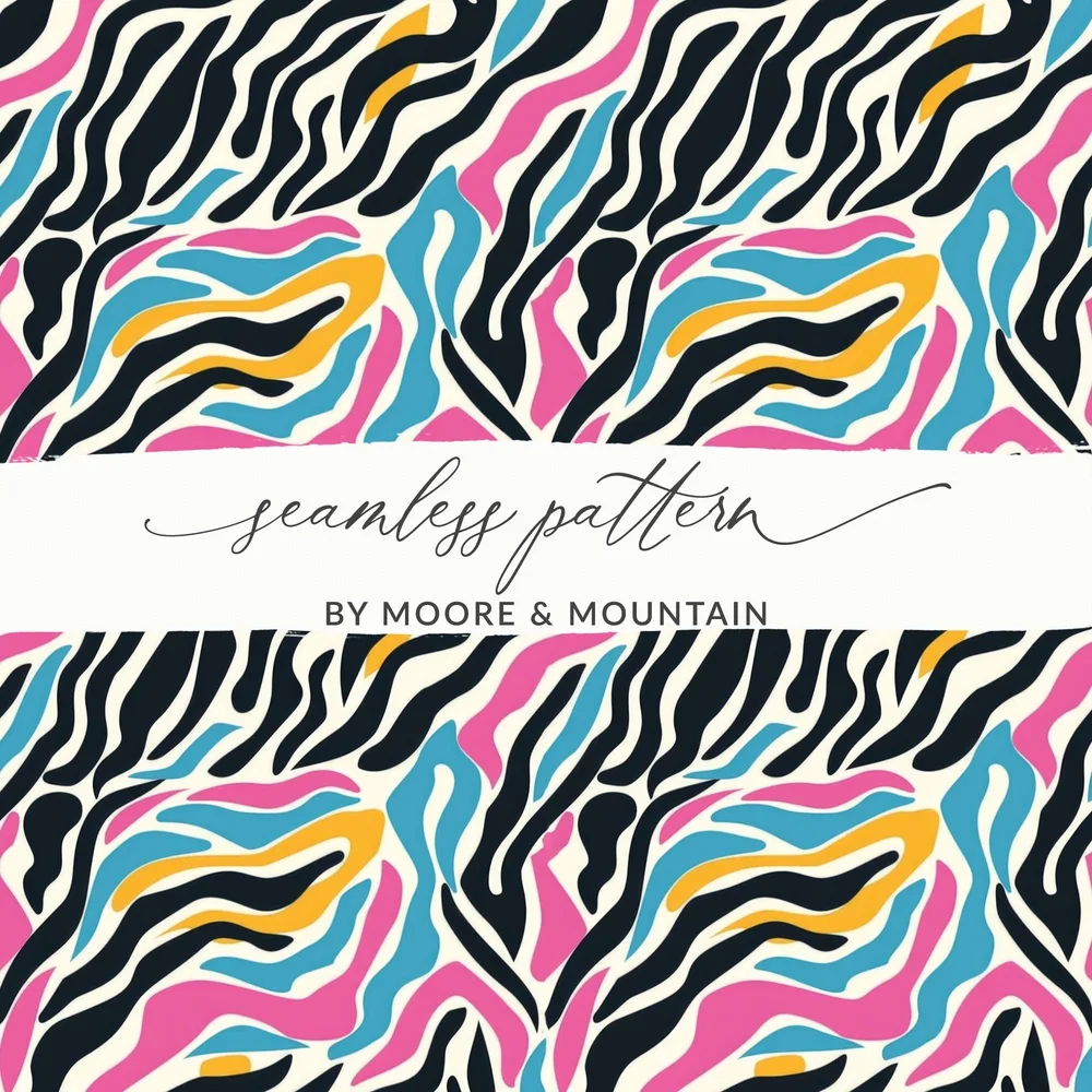 Colorful Zebra Stripes Seamless Pattern by Moore & Mountain