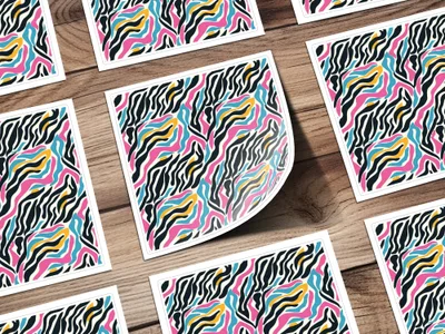 Vibrant Multicolor Abstract Animal Print Sticker Sheet